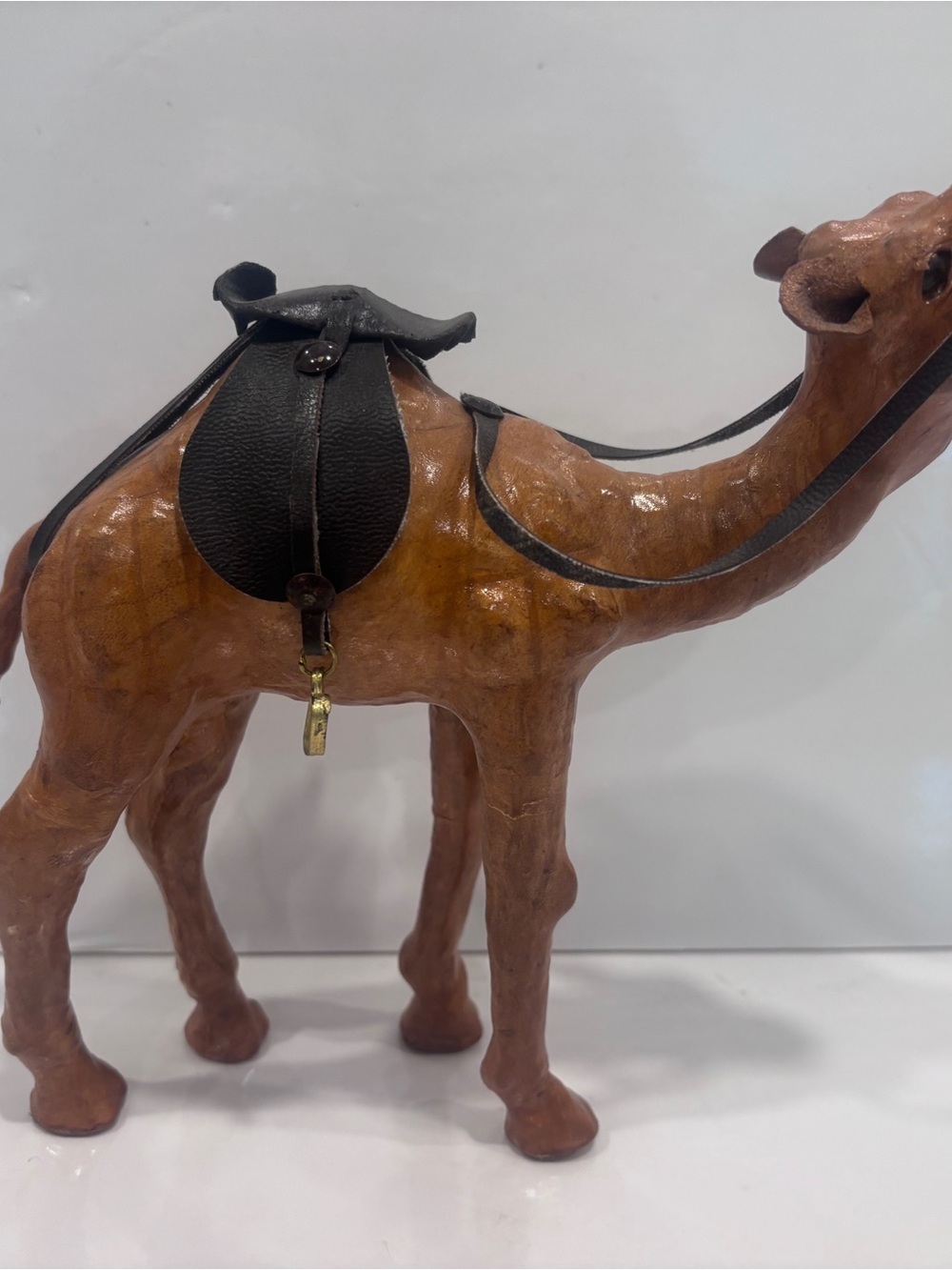 Vintage handmade leather camel figurine w saddle- North African/middle eastern
